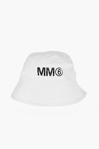 MM6 Cotton Bucket Hat with Contrast Logo