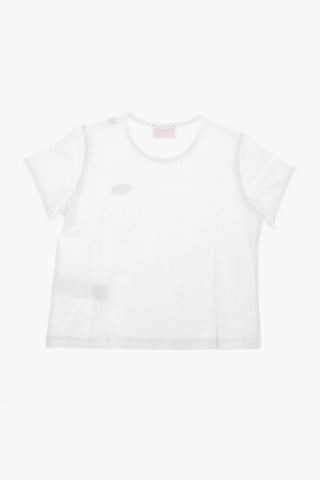 T-shirt Girocollo in Cotone con Monogram Tono su Tono