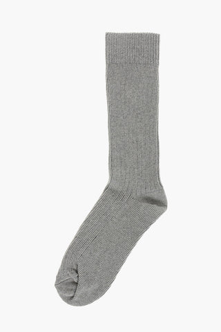 Long Solid-Color Socks with Embroidered Logo