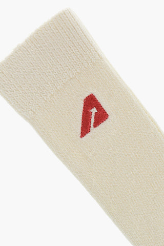 Calzini Lunghi in Misto Cotone con Logo Ricamato