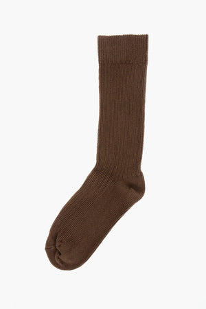 Lange einfarbige Socken mit gesticktem Detail