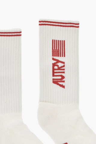 Lange Gerippte Socken Mit Kontrastdetails