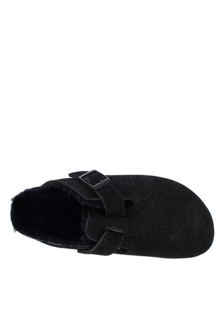 Suede OSTON Sabot with Shearling Inner 