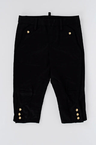 Stretch Cotton Trousers with gold tone Buttons 