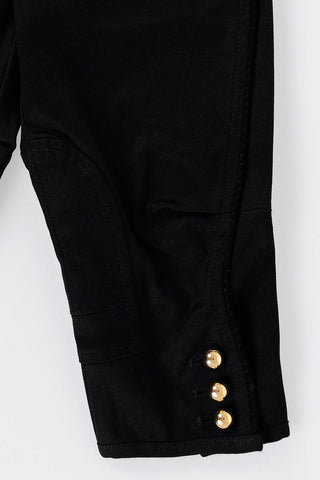 Stretch Cotton Trousers with gold tone Buttons 