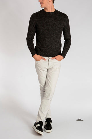 Alpaca Blend Skinny Fit Crew-neck Sweater