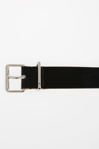 Gürtel aus Leder mit silberner Schnalle 30mm
