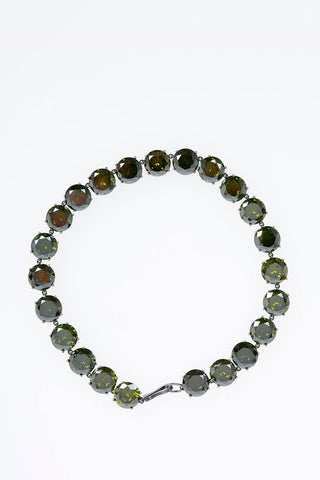 Silver Necklace with Crystals