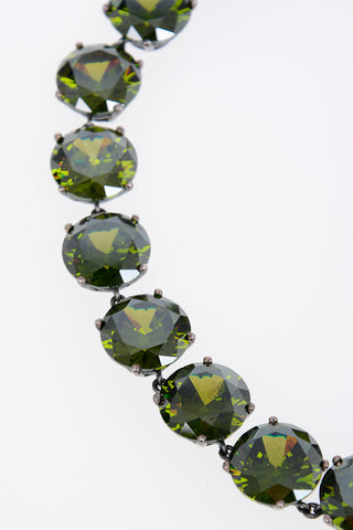 Silver Necklace with Crystals