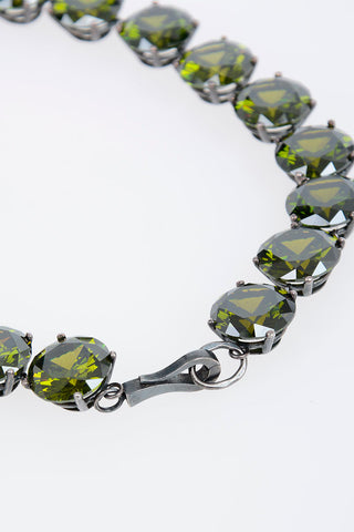 Silver Necklace with Crystals