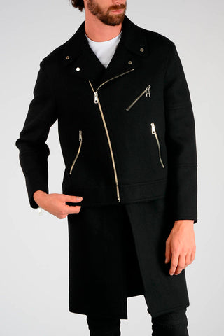 Wool blend Biker coat