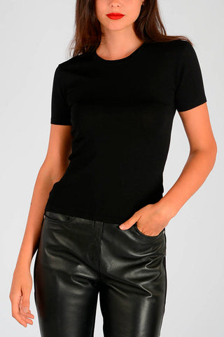 Stretched Crewneck Knitted T-shirt