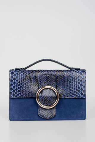 Suede Leather and Snake Hand Bag