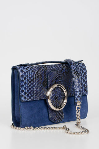Suede Leather and Snake Hand Bag
