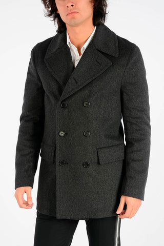 Virgin Wool Blend Short Peacoat