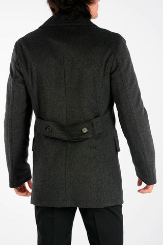 Virgin Wool Blend Short Peacoat