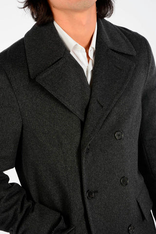 Virgin Wool Blend Short Peacoat
