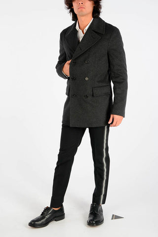 Virgin Wool Blend Short Peacoat