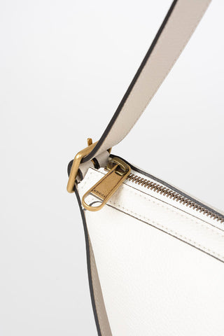 Textured Leather Shoulder Bag with Logo