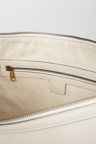 Textured Leather Shoulder Bag with Logo