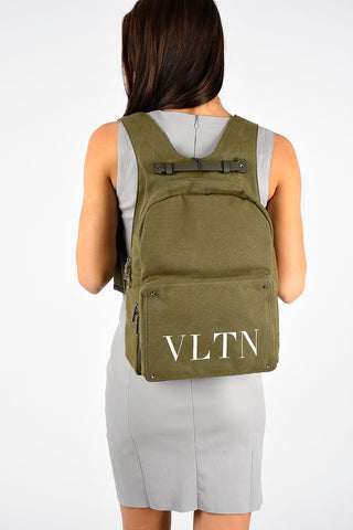 Canvas ROCKSTUD Backpack with VLTN Print