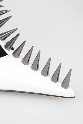 가죽 스터드 샌들 8cm 굽