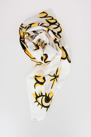 ZODIAC Printed Silk LE GEMEAUX Foulard