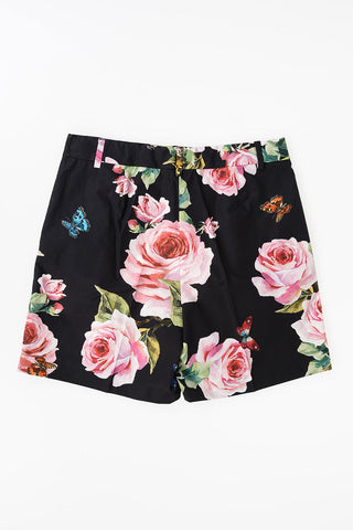 Cotton Rose Printed Shorts