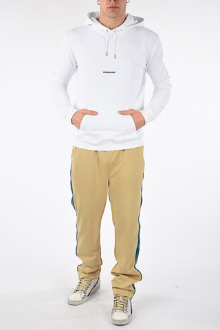 Felpa in Cotone Garzato con Cappuccio