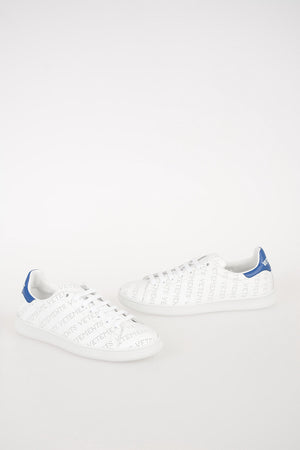 Sneakers in Pelle con Logo Traforato All-Over