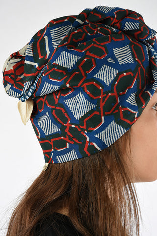 Turbante In Seta A Fantasia Double Face