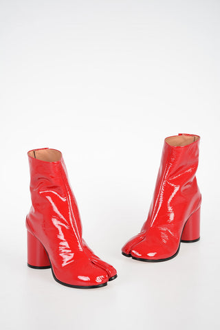MM22 8cm Patent Leather TABI Ankle Boots