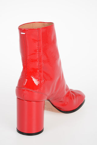 MM22 8cm Patent Leather TABI Ankle Boots