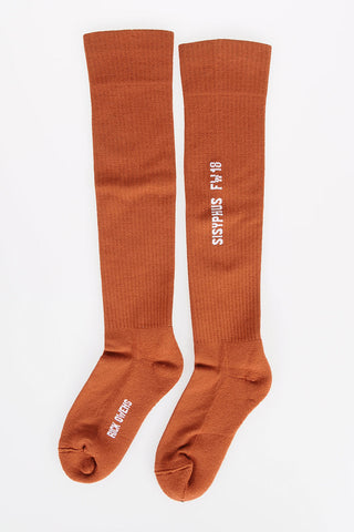 Virgin Wool Knee Socks CINNAMON/MILK