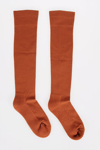 Virgin Wool Knee Socks CINNAMON/MILK