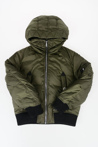 Nylon Hooded Down Padded Jacket