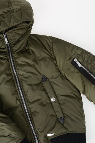 Nylon Hooded Down Padded Jacket