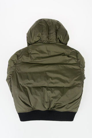 Nylon Hooded Down Padded Jacket