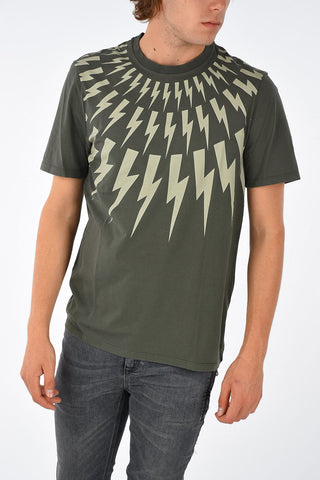 T-shirt con Stampa Fulmini