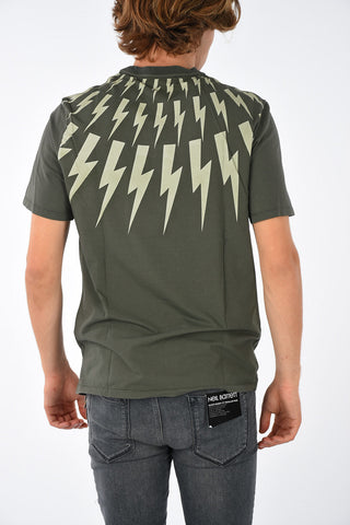 T-shirt con Stampa Fulmini