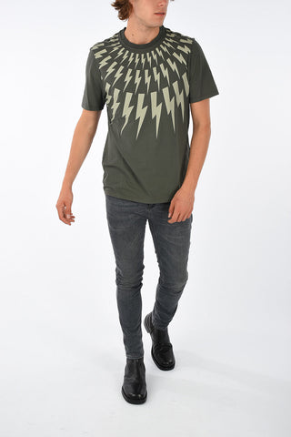 T-shirt con Stampa Fulmini