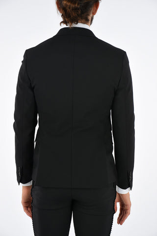 Virgin Wool Blend SB RIB COLLAR Blazer 