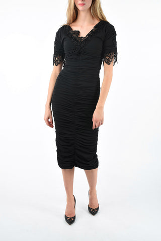 Wrinkled Dress with Laced Details