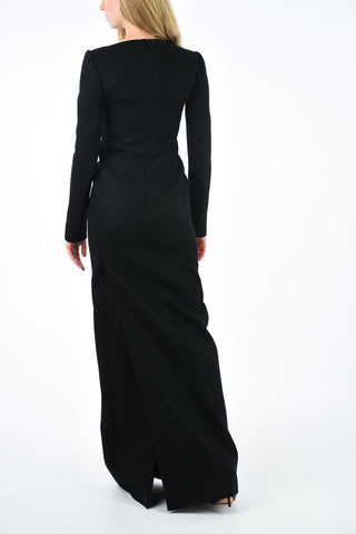 Wool Dress with Sweetheart Neckline and Corset