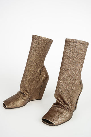 10cm Glittered SOCK WEDGE Ankle Boots