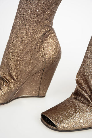 10cm Glittered SOCK WEDGE Ankle Boots