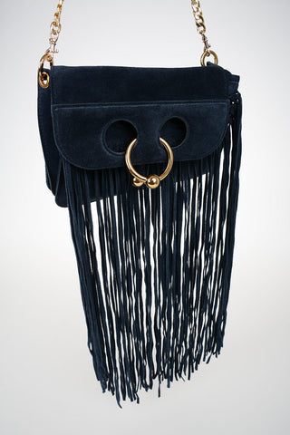 Suede MINI PIERCE Shoulder Bag with Fringes