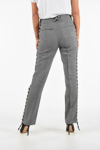 Virgin Wool Pied de Poule Print Trousers