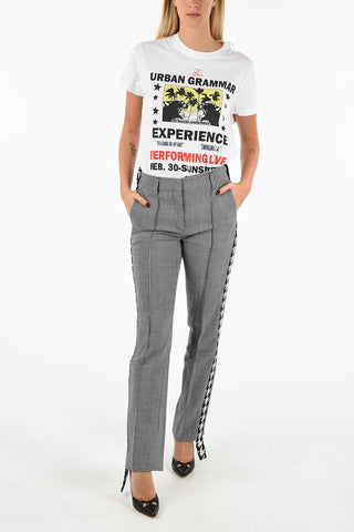 Virgin Wool Pied de Poule Print Trousers