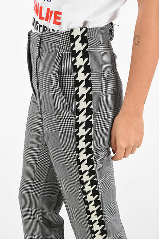 Virgin Wool Pied de Poule Print Trousers